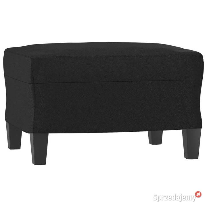 4osobowa sofa z poduszkami czarna sztuczna skóra Warszawa