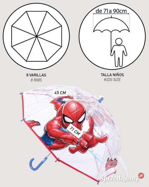 Spiderman Głęboki Parasol Parasolka Dzieci Mogilany sprzedam