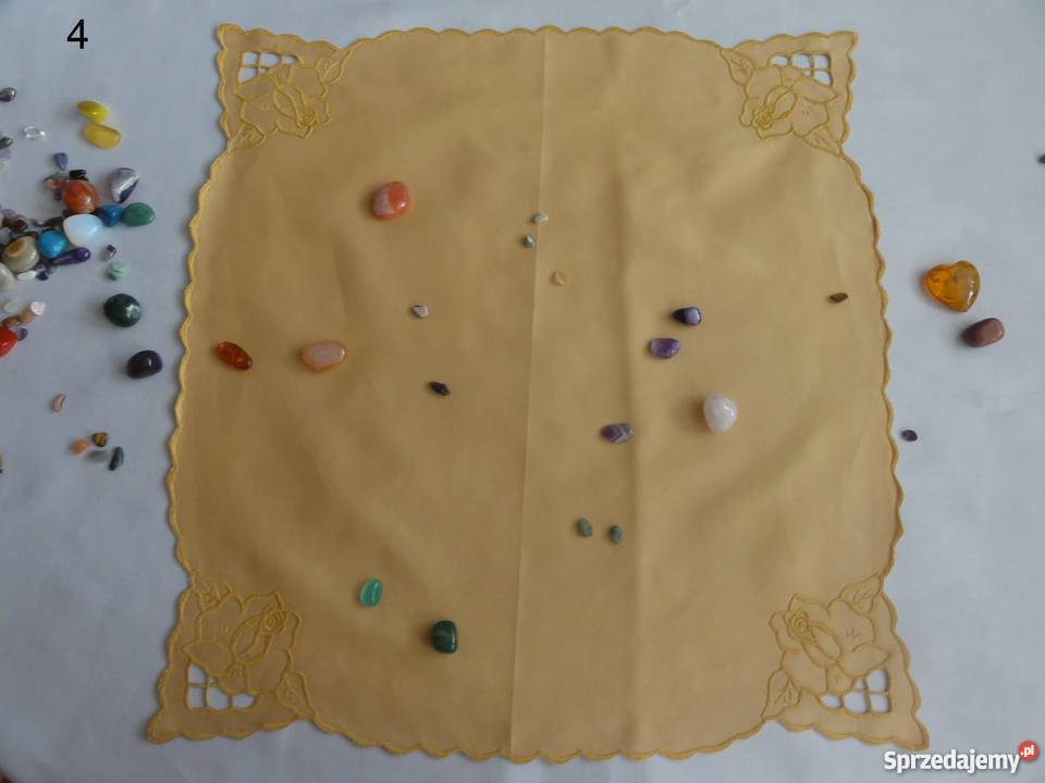 Serwetki kolorowe złote wyszywane haft Richelieu Obrusy i serwety lubelskie Lublin sprzedam