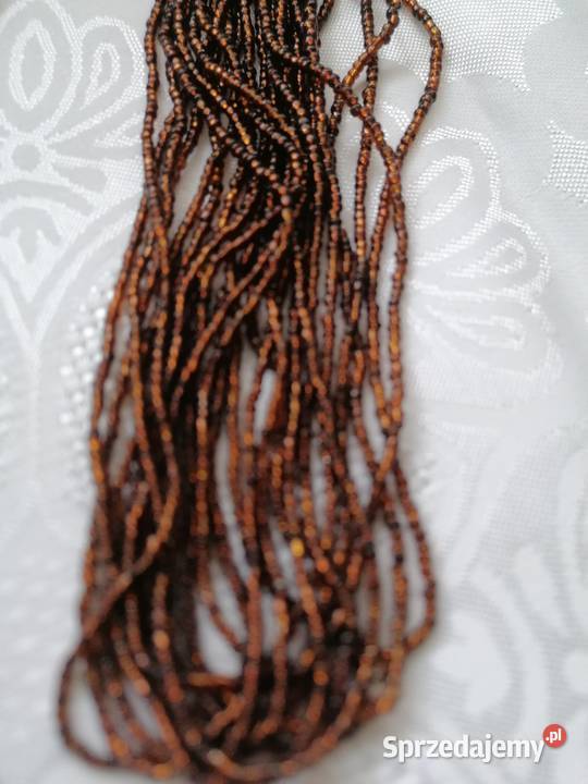 Naszyjnik wielowarstwowydrobne koraliki brązowe Łódź