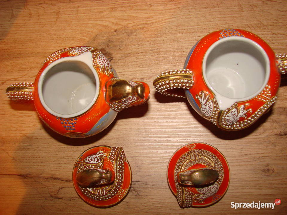 Smok porcelanowy czajniczek cukiernica Satsuma