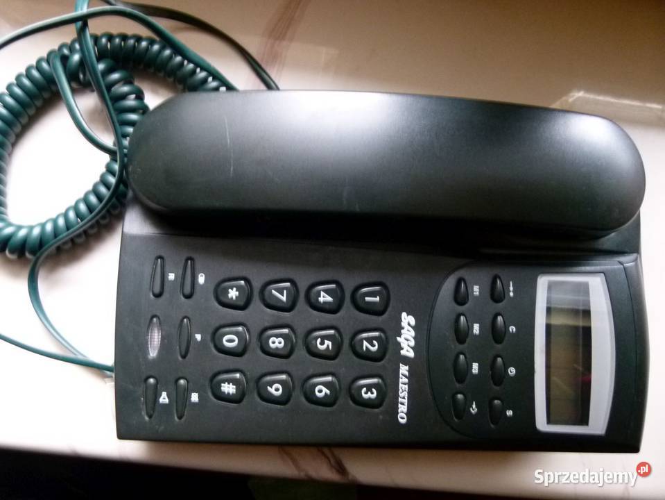 Telefon analogowy Saga Maestro przewodowy zasilanie z linii