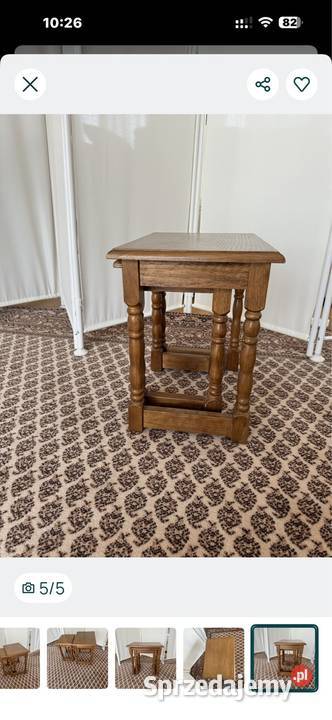 2 stoliki komplet dębowe małe