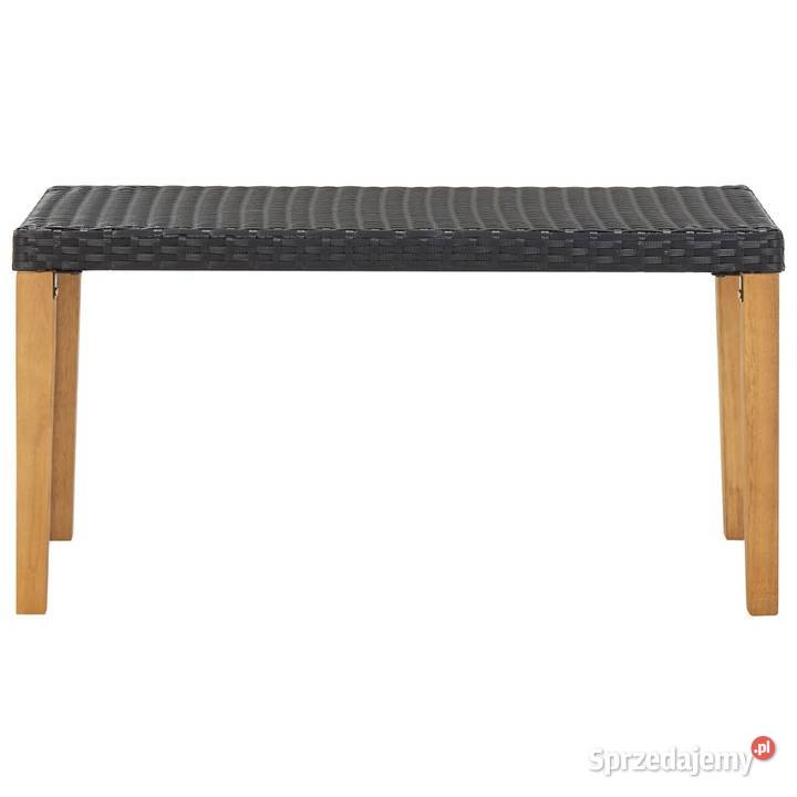 Ławka ogrodowa 120 czarna polirattan i drewno Warszawa sprzedam