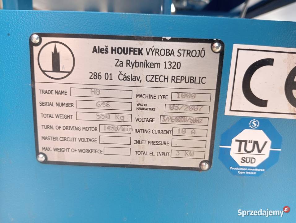Szlifierka krawędziowa HOUFEK HB 1000 sprzedam