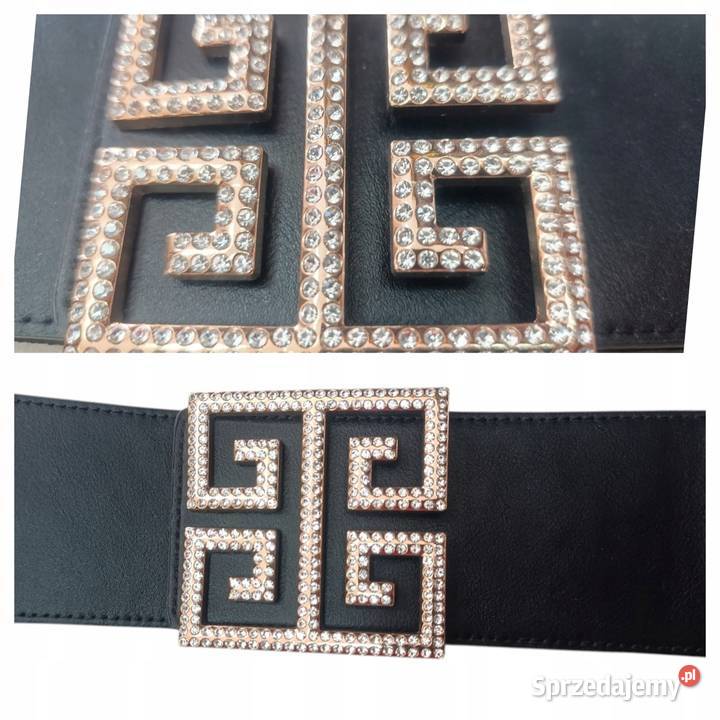 Pasek DamskiGUMA OZDOBNA BIŻUTERIA cekiny czarny łódzkie Wieluń