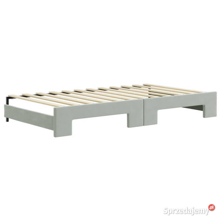 Sofa rozsuwana jasnoszara aksamit 100x200 Warszawa