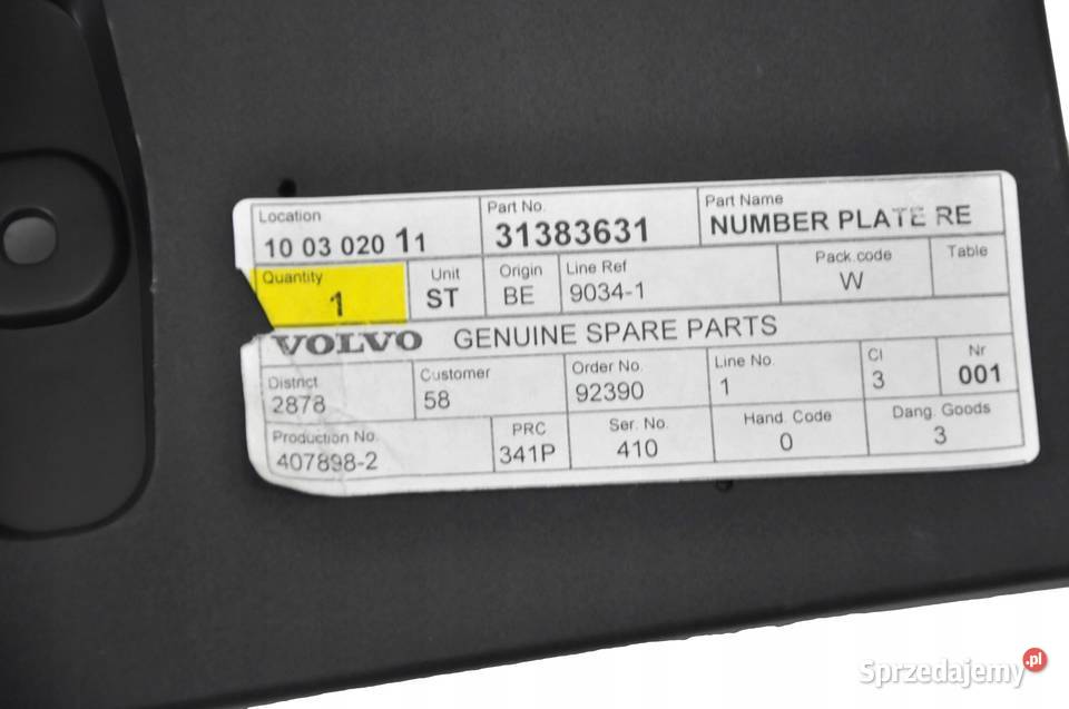 VOLVO XC90 II podkladka rejestracja zderzak Bielany Wrocławskie