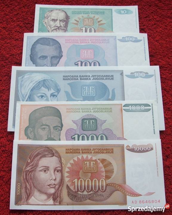 JUGOSŁAWIA GŁOWY Kolekcjonerskie Banknoty Zestaw Katowice