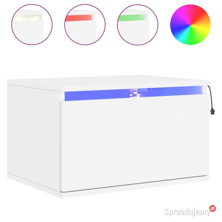 Wiszące szafki nocne z LED 2 białe WM836827 Nocne Warszawa