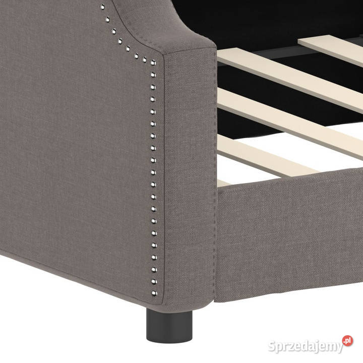 Sofa z funkcją spania kolor taupe obita tkaniną