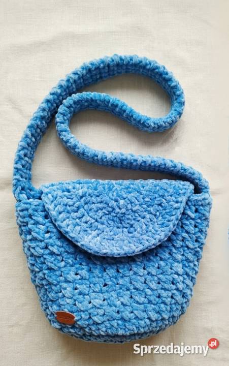 Torebka że sznurka welwetowego crochet ręczne Piotrków Trybunalski