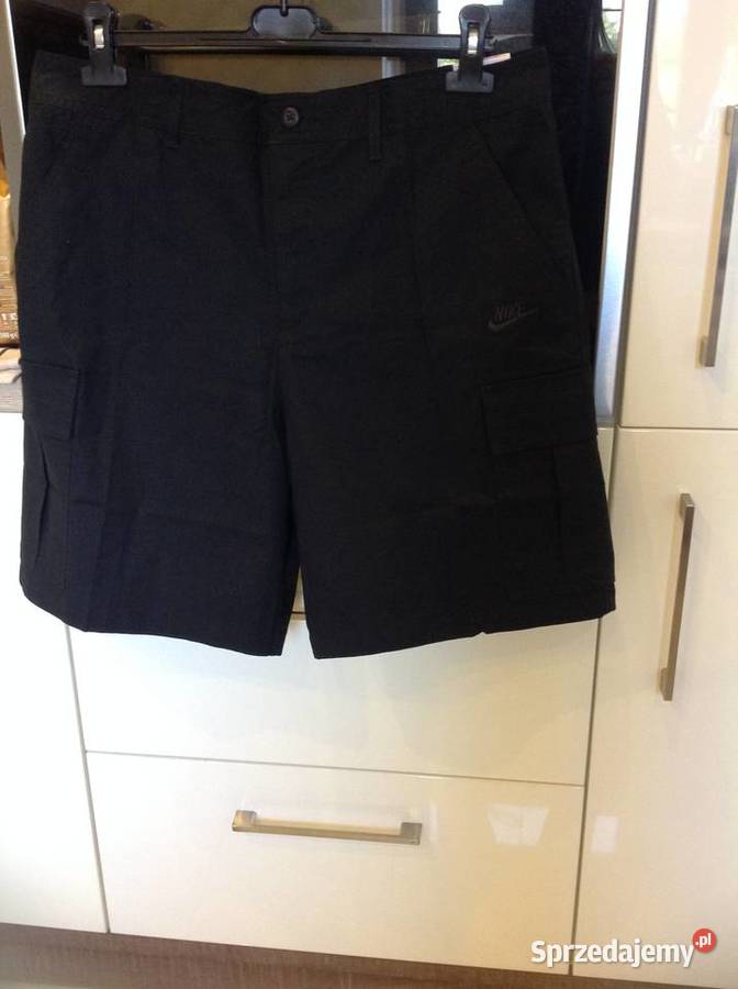 Spodnie Bojówki Krótkie Cargo Czarne Męskie NIKE Nowa Sól