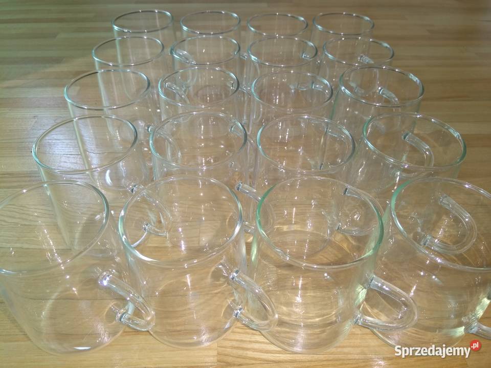 Nowe szklanki z uchem szklane kubki z uchwytem Warszawa