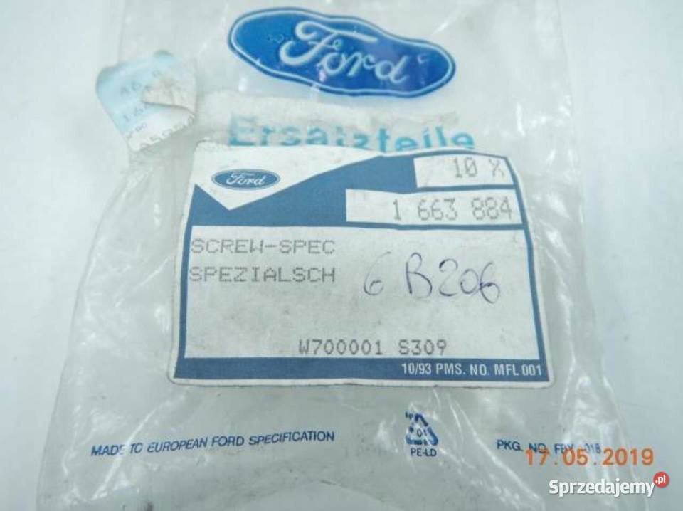 ŚRUBA ROLKI NAPINACZA FORD MONDEO 9600 1663884 Wyposażenie wnętrza