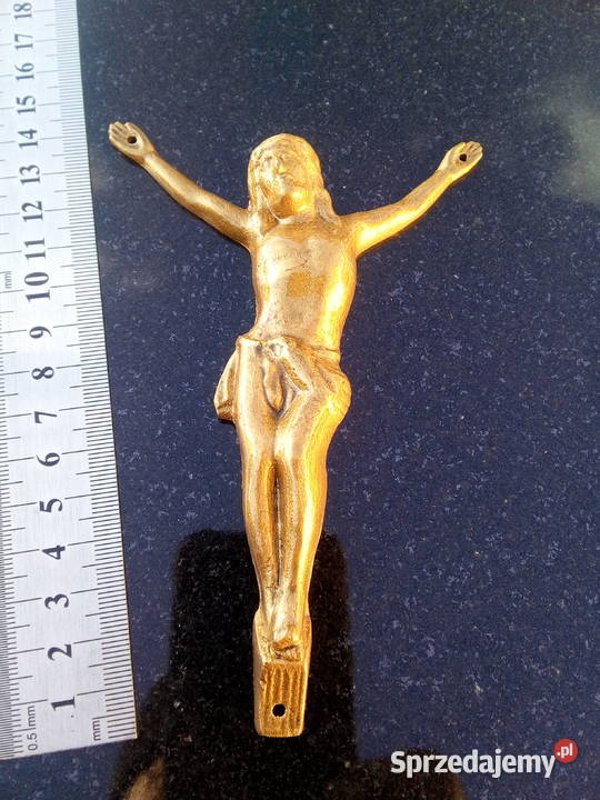 Wizerunek Jezus Chrystus złoty krzyż Strzegowo
