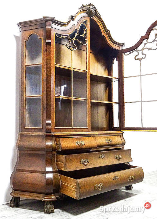 Wysoka WITRYNA orzechowa 214 DEKOR VINTAGE