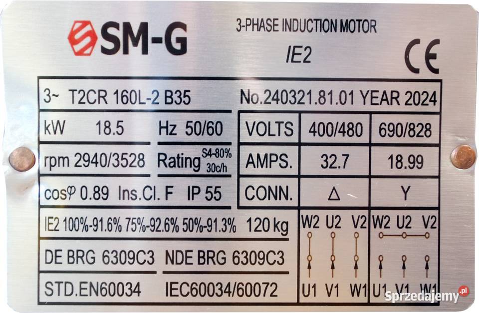 SILNIK ELEKTRYCZNY 185 kW 400690V 2940 OBR Pozostałe kujawsko-pomorskie