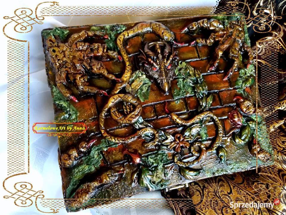 Szkatułka na biżuterię mixmedia rękodzieło Warszawa