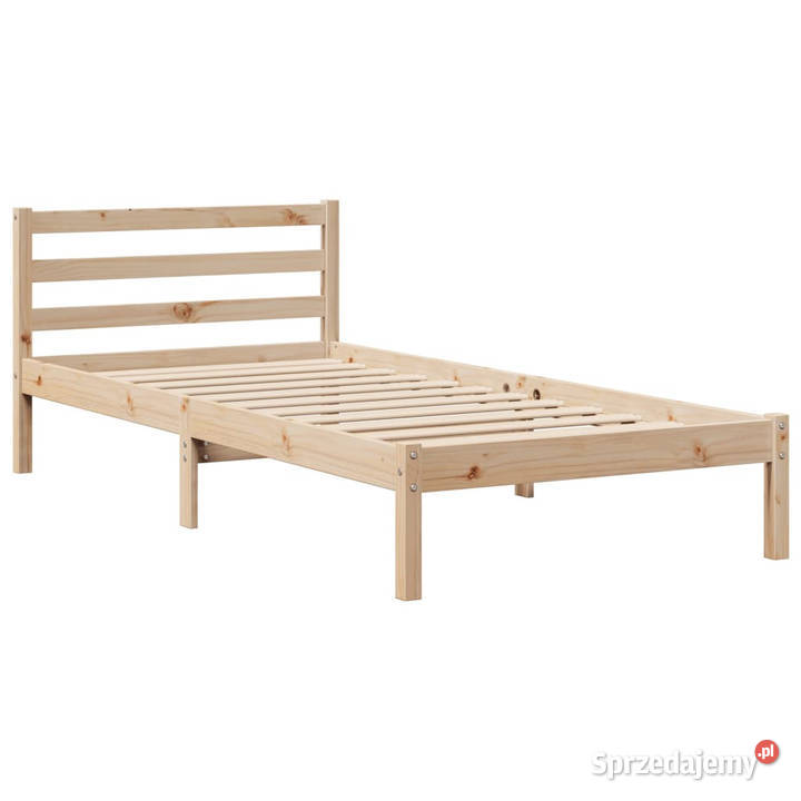 Rama łóżka z wezgłowiem lite drewno sosnowe 110cm Warszawa