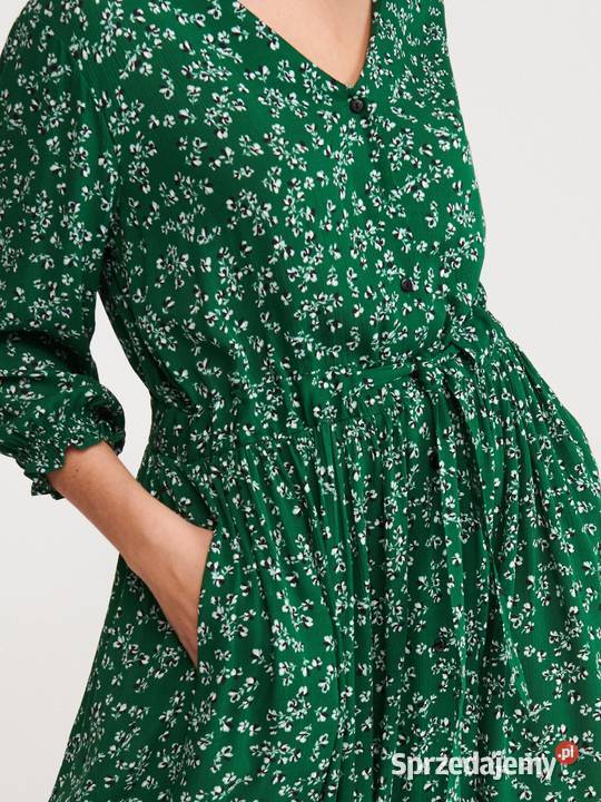 Nowa sukienka Reserved 44 XXL zielona w kwiaty Reserved Szczecin