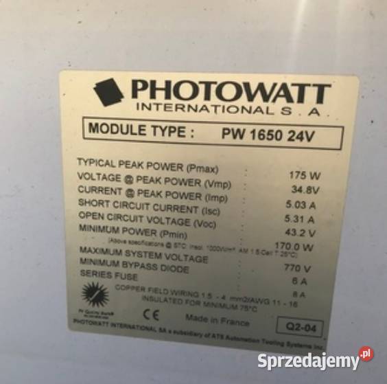 Używane panele fotowoltaiczne Yingli 230 W Panele fotowoltaiczne małopolskie Kraków