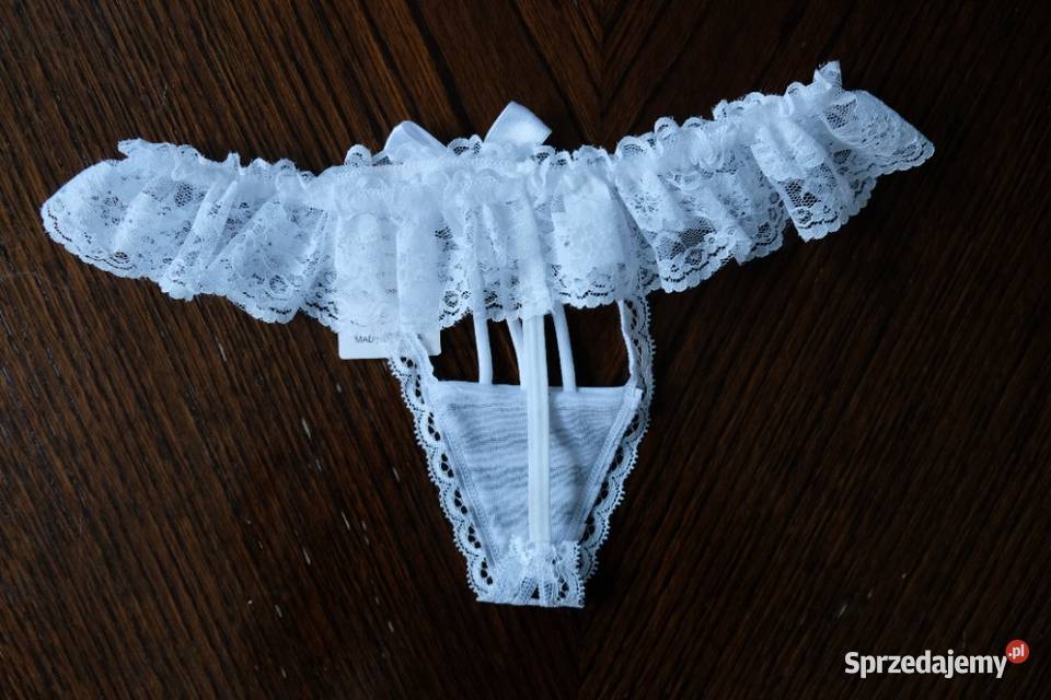 białe czarne koronkowe stringi majtki XS 34 S 36 Figi i stringi Toruń sprzedam