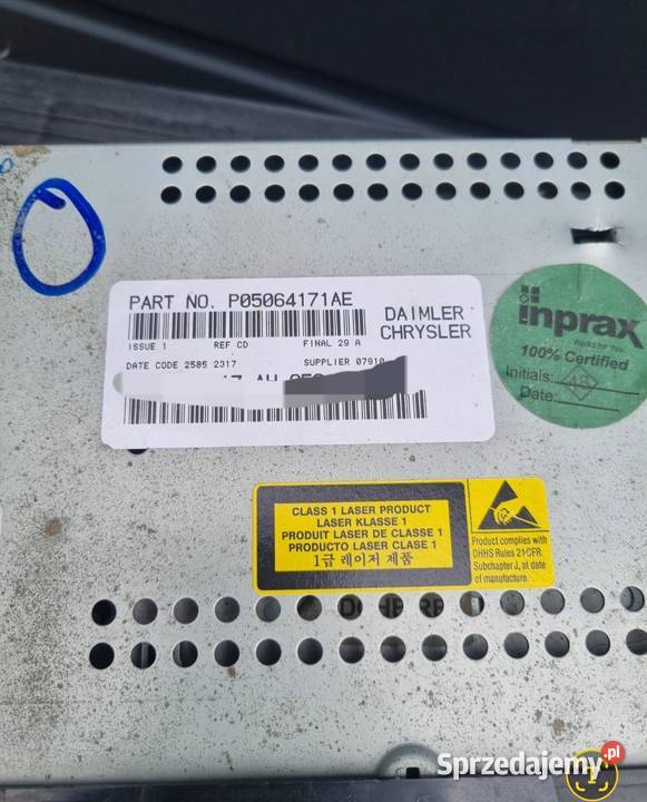 Radio samochodowe chrysler P05064171AE podlaskie Białystok