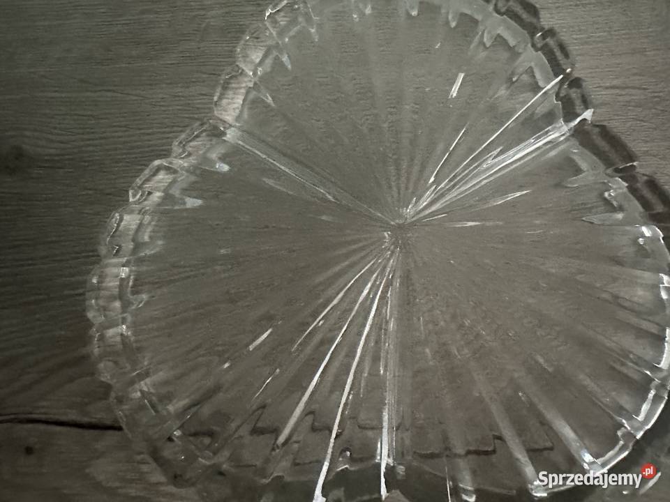 Talerz kryształowy z lat PRLu Łódź