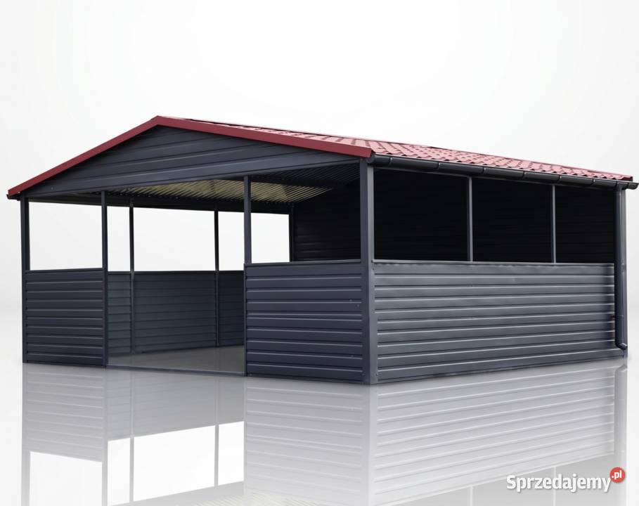 Wiata Śmietnikowa 6x5 Ciemny Grafit MAT Dach