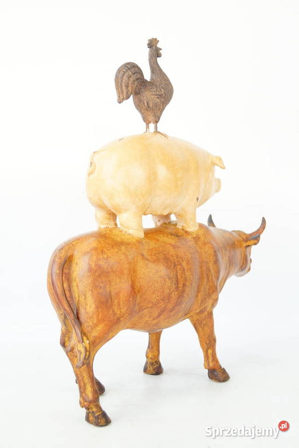 Kogut świnia i krowa figura dekoracyjna Farma Gizałki