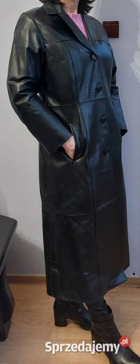 Skórzany płaszcz damski rozmiar XL stan mazowieckie sprzedam