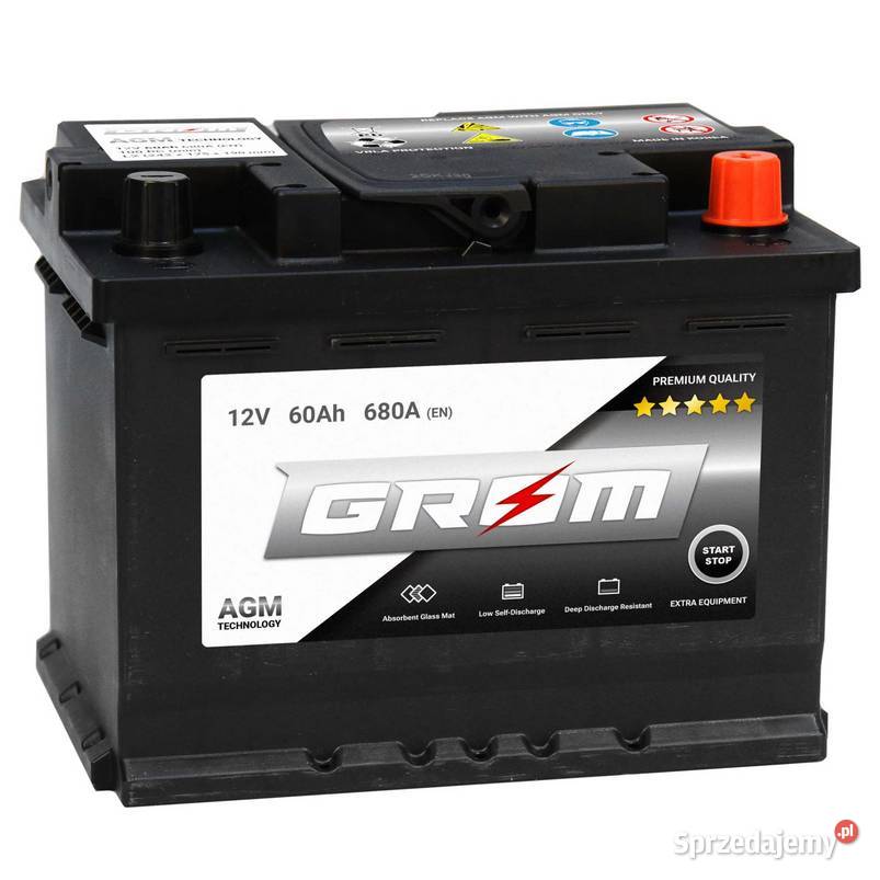 Akumulator GROM AGM STARTSTOP 60Ah 680A Prawy sprzedam