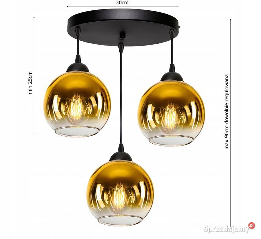 LAMPA WISZĄCA SUFITOWA ŻYRANDOL KULA szklana Choroszcz