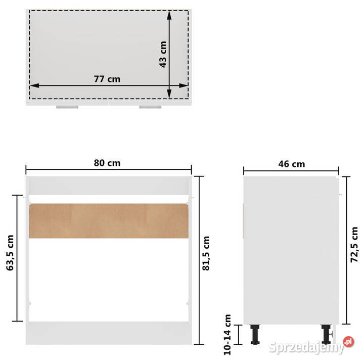 Szafka pod zlewozmywak biała 80x46x815 WM801196 Warszawa