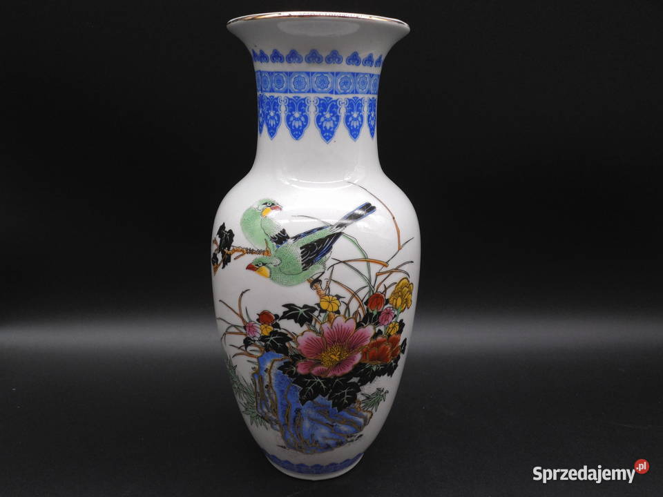 Piękny Chiński Wazon Porcelanowy Vintage Motyw