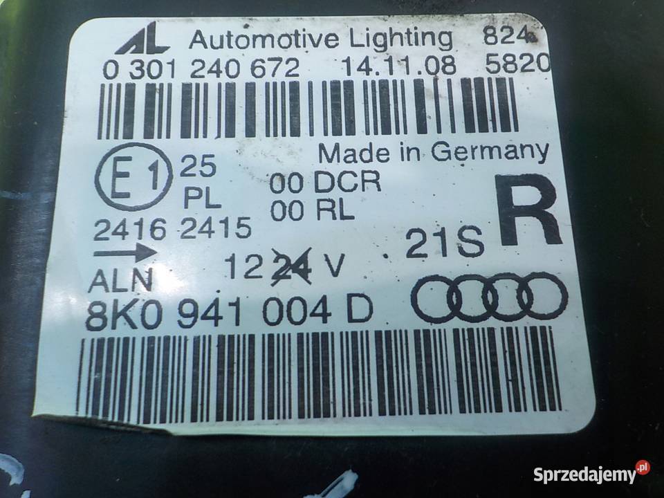 AUDI A4 B8 SLINE 18 TFSI 08r SEDAN XENON lampa Lampy przednie sprzedam
