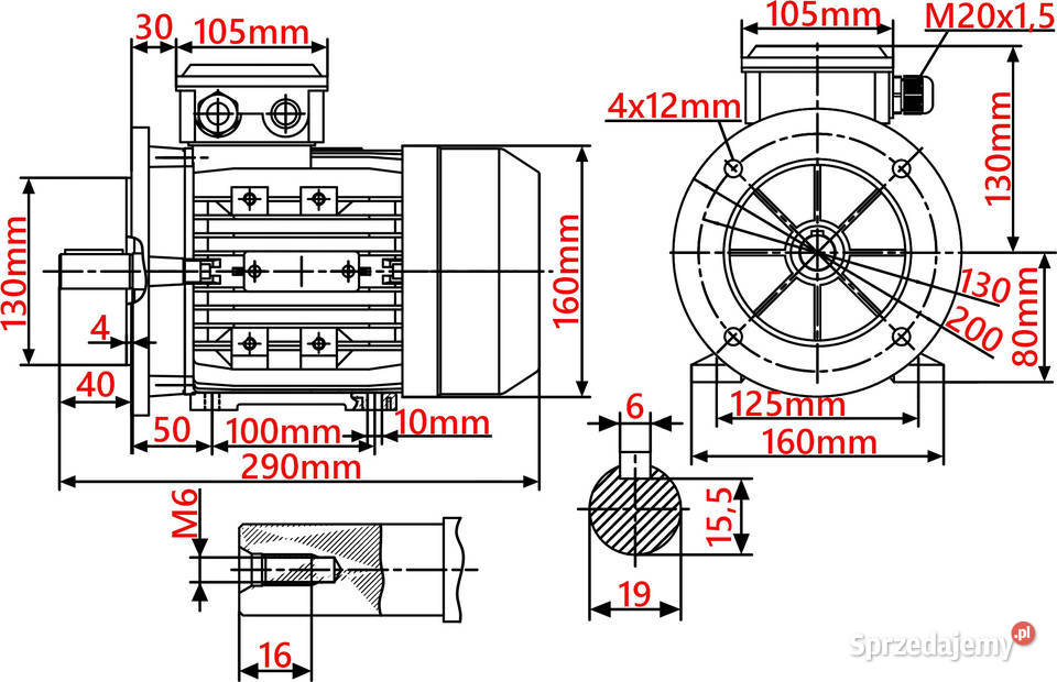 Silnik Elektryczny 075kW 1390 PRZEKŁADNIA I50 Solec Kujawski