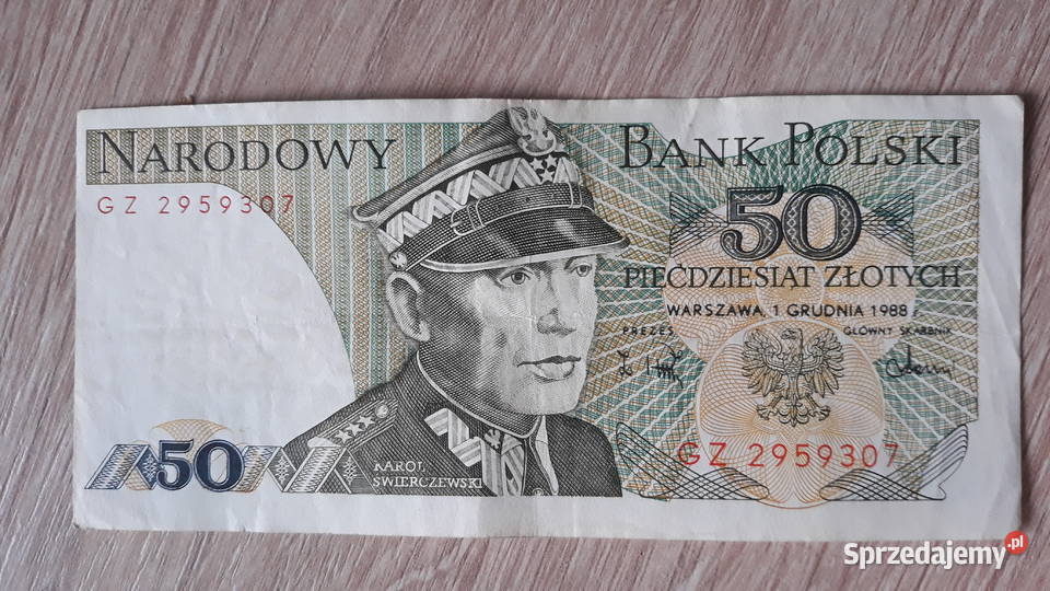 50 złotych 1 XII 1988 r seria GZ Konin