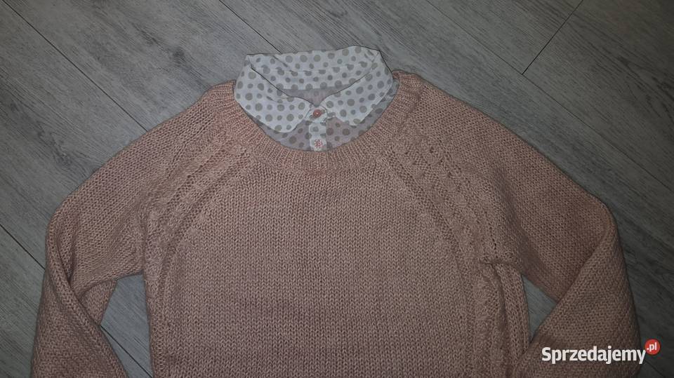 Sweter damski Next Jumper pink groszki 40L Łódź