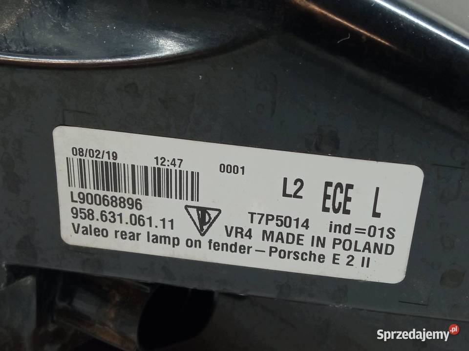 LAMPA TYŁ LEWA EUROPA 958631061 Porsche Cayenne