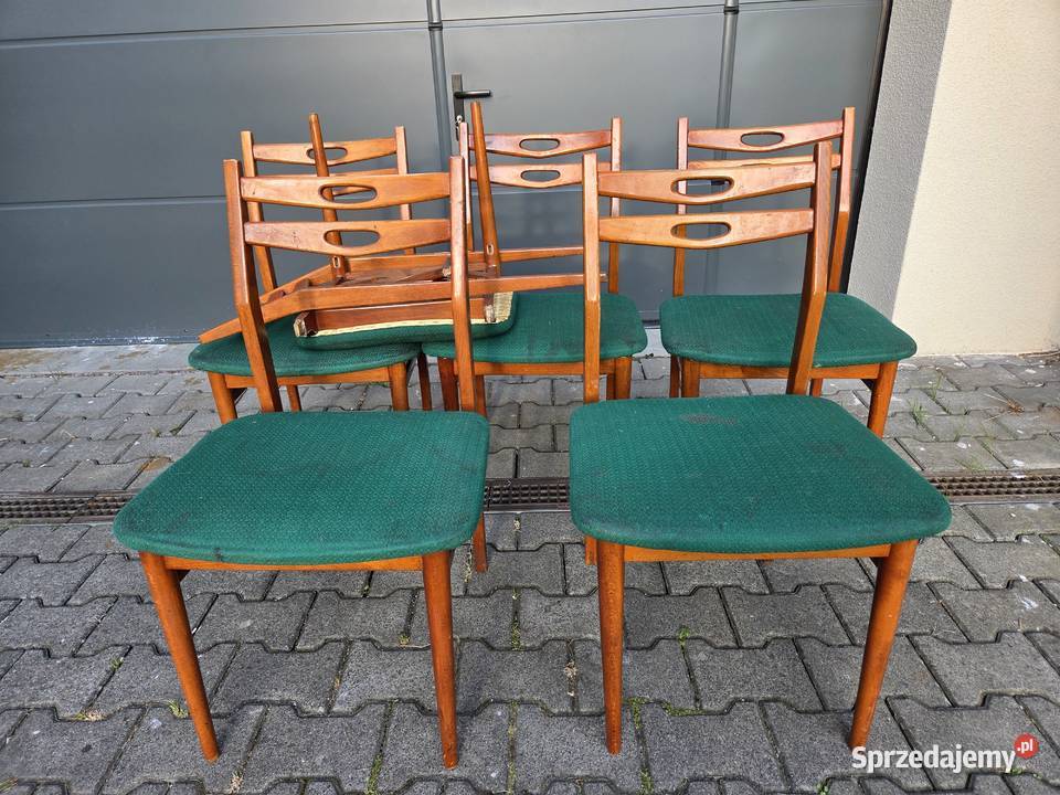 Komplet 6 krzeseł z lata 6070 MidCentury Modern Dobrzykowice