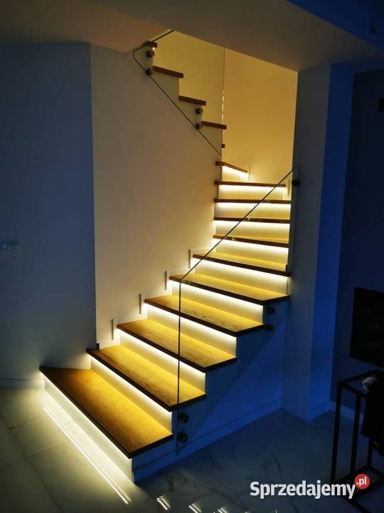 SCHODY DREWNIANE na beton LED dębowe MONTAŻ drewno świętokrzyskie Końskie sprzedam