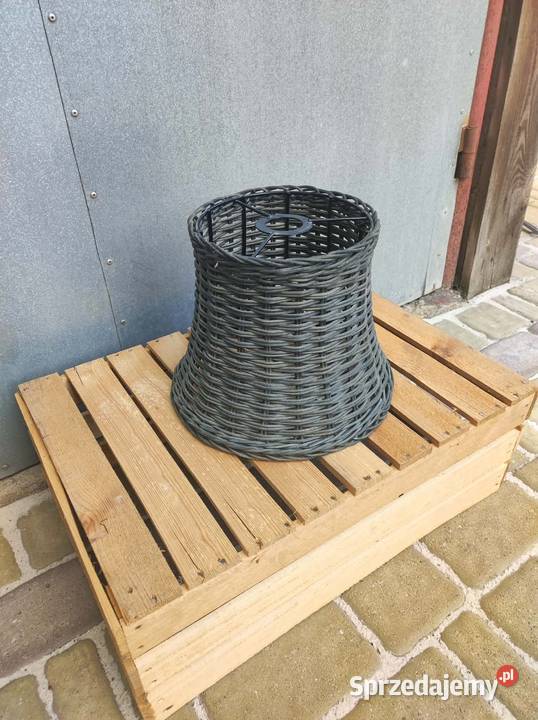 Ciemny abażur pleciony boho rattan wiklina łódzkie Podkałek sprzedam