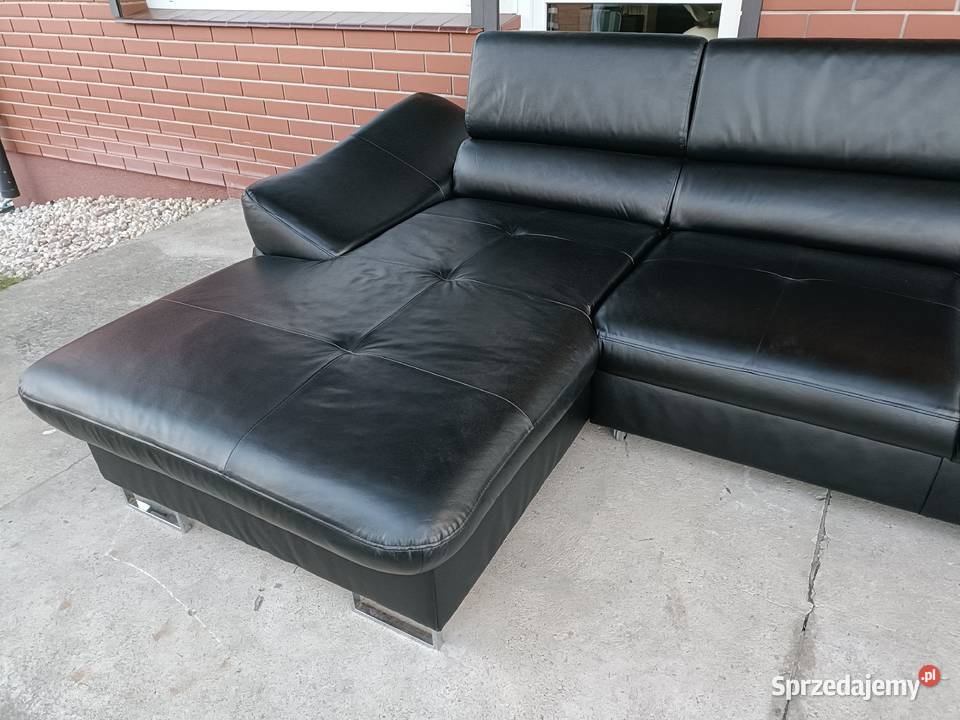 Sprzedam narożnik ze skóry Komplety wypoczynkowe Konin