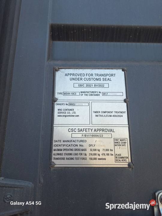 Sprzedam Kontener morski 12m40HC lubelskie Małaszewicze Małe