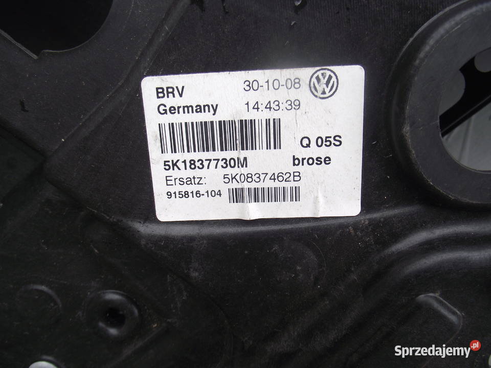 Vw Golf 6 Podnośniki szyb5K1 837 730M Zawiasy, bolce i prowadnice Wrocław