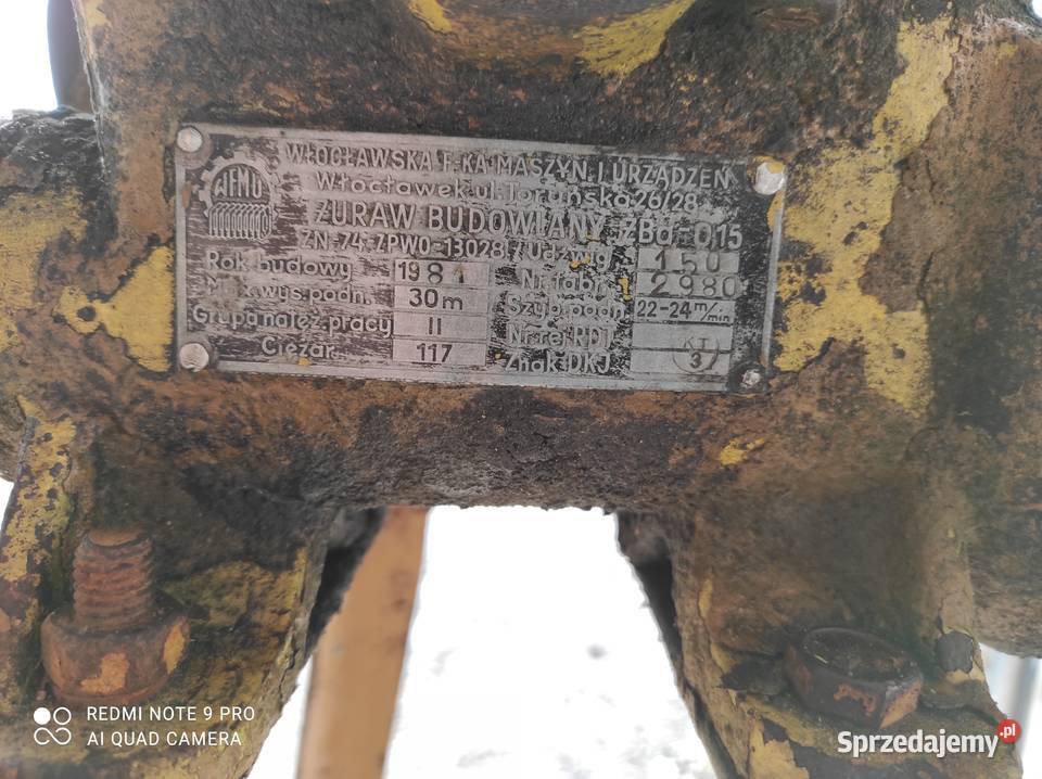 Wciągarkażuraw budowlany ŻBa 015 PRL śląskie Rybnik
