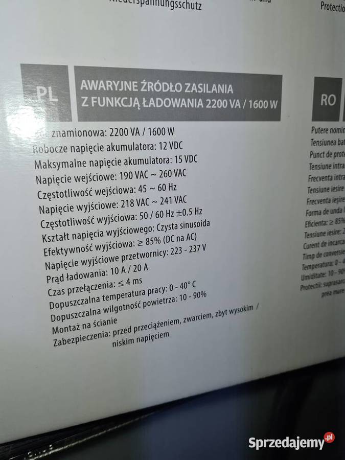 ZASILACZ AWARYJNY PRZETWORNICA UPS SINUS Gośniewice