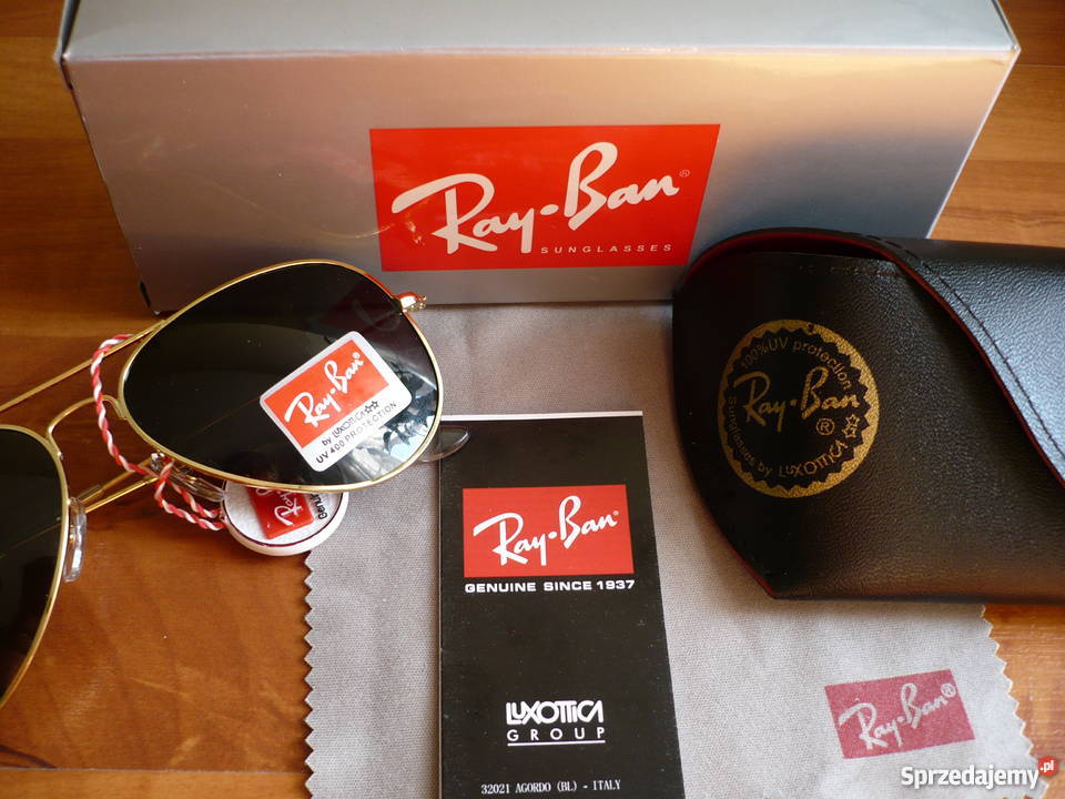 Okulary Ray Ban Aviator czarnezłote blackgold 58 Sandomierz
